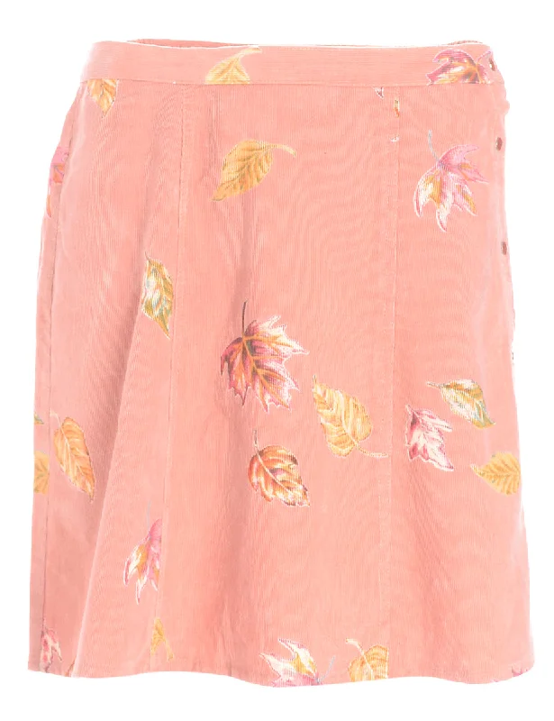 Tropical Style Label Shortened Corduroy Skirt