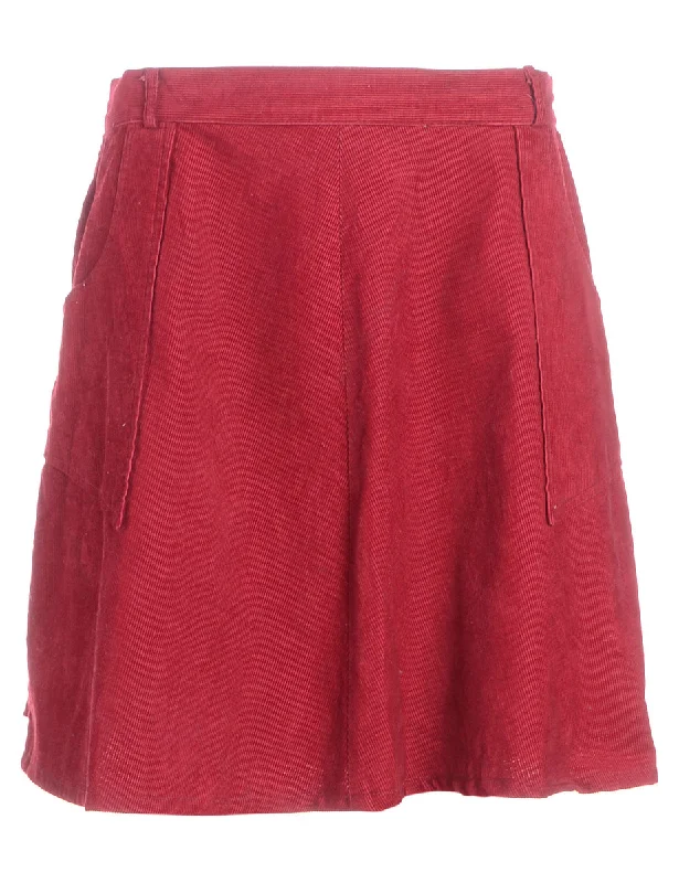 Must-have For Autumn And Winter Label Shortened Corduroy Skirt