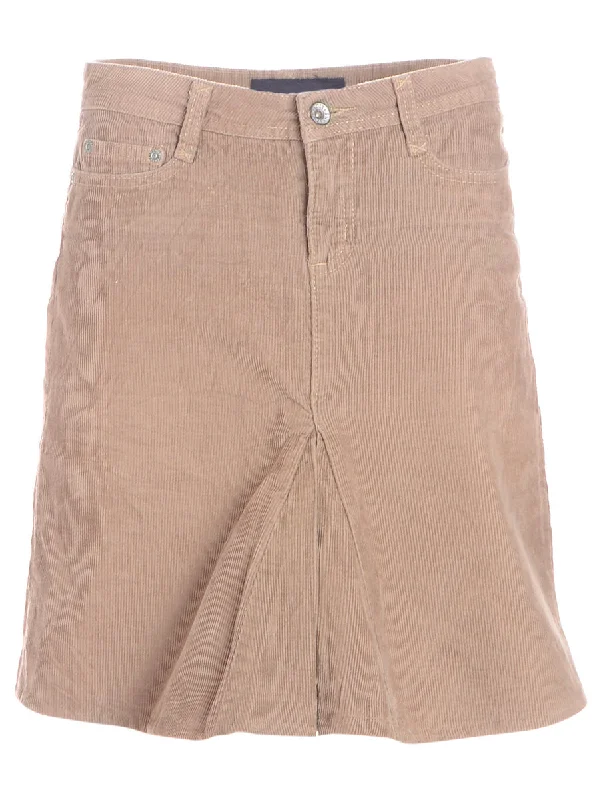 Retro Prints Label Shortened Corduroy Skirt