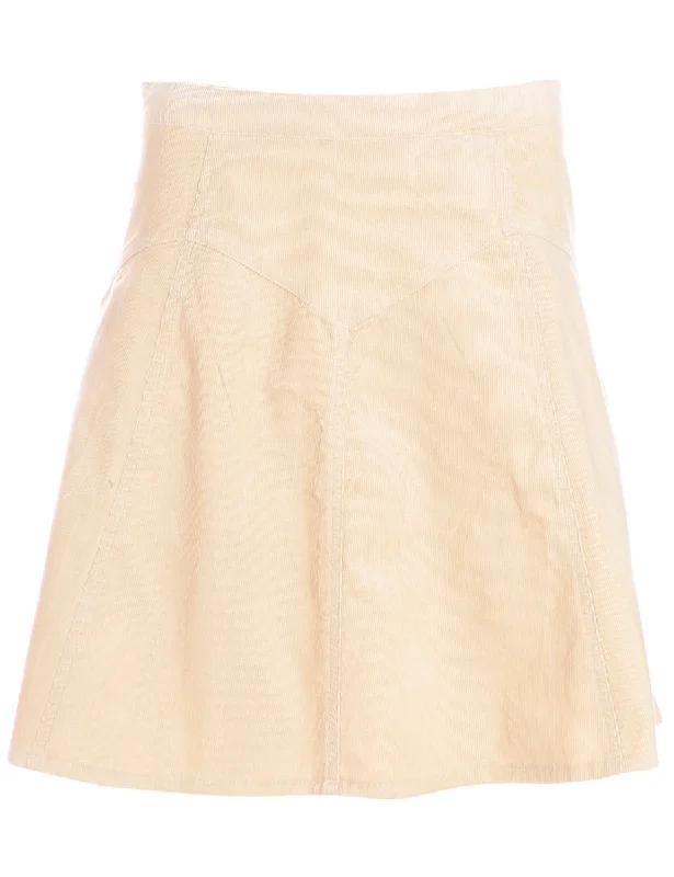 Minimal Classic Label Shortened Corduroy Skirt