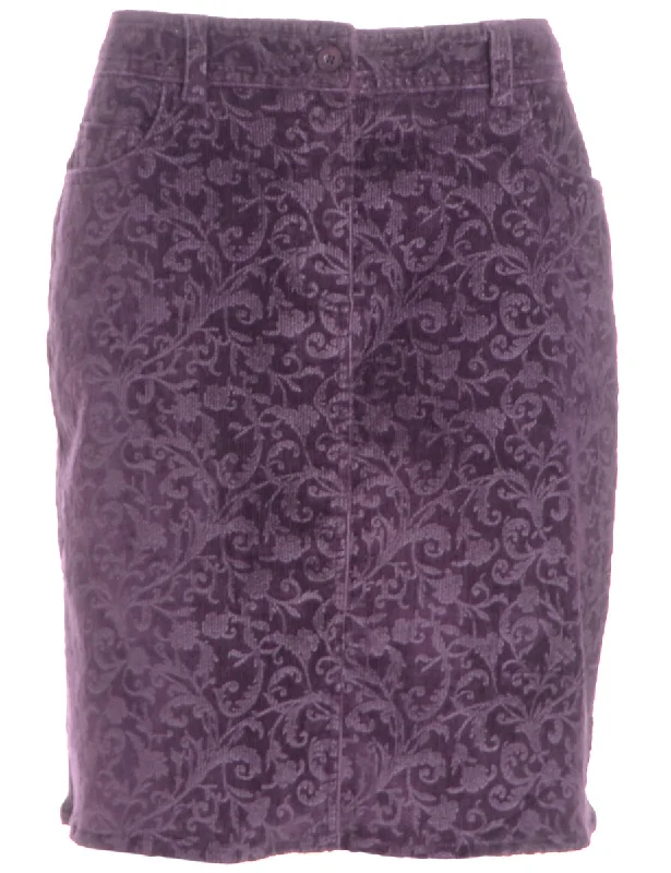 American Style Label Shortened Corduroy Skirt