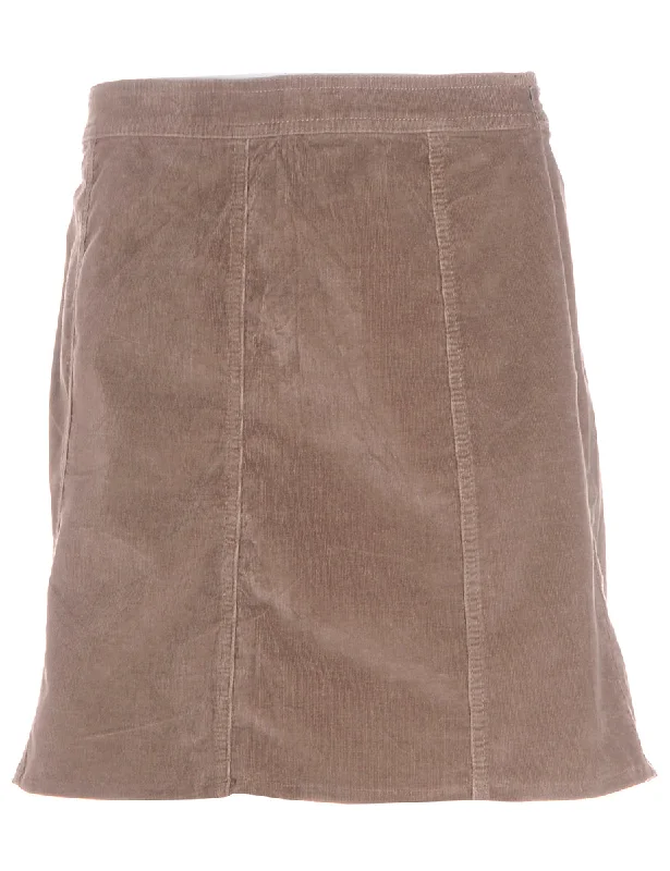 High Street Series Label Shortened Corduroy Skirt