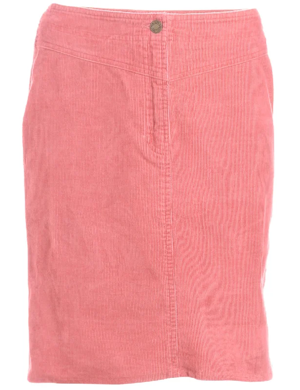 Personalized Design Label Shortened Corduroy Skirt