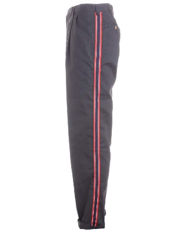 Exquisite Craftsmanship Label Side Stripe Cropped Trouser