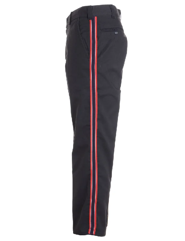 Casual Chic Label Side Stripe Cropped Trouser