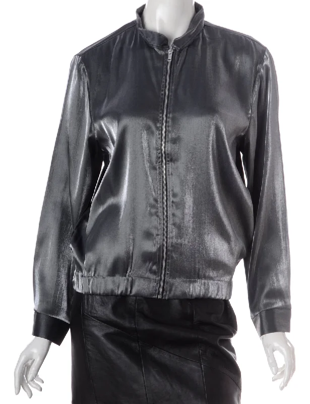 Cozy Look Label Silver Blouse Bomber