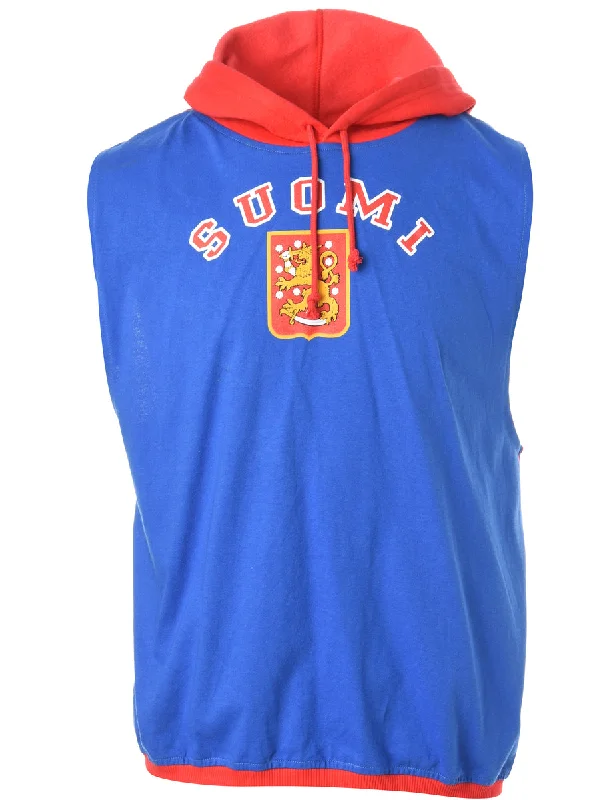 Wandering freely Label Sleeveless Tyler Hooded Sweatshirt