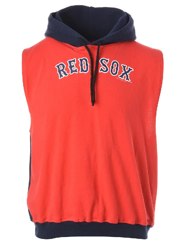 Knitted Design Label Sleeveless Tyler Hooded Sweatshirt