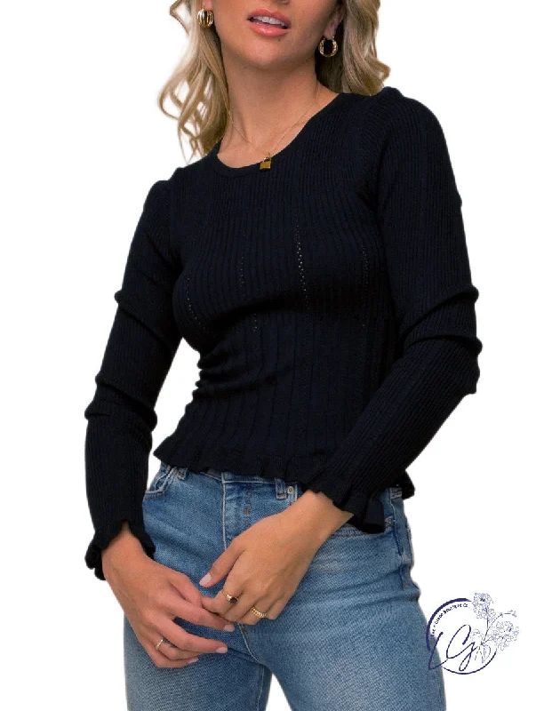 Sports Style Reckless Love Lettuce Edge Long Sleeve