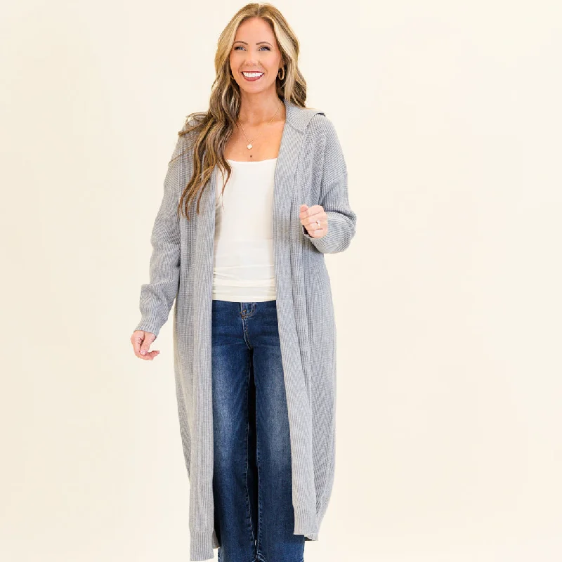 Fresh And Elegant Maple Leaf Cardigan, Gray