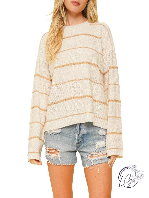 Lazy Home Me Or You Striped Sweater
