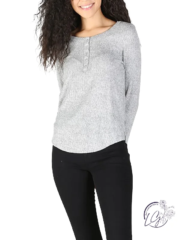 Comfortable Looks No Apologies Necessary Ribbed Henley Long Sleeve