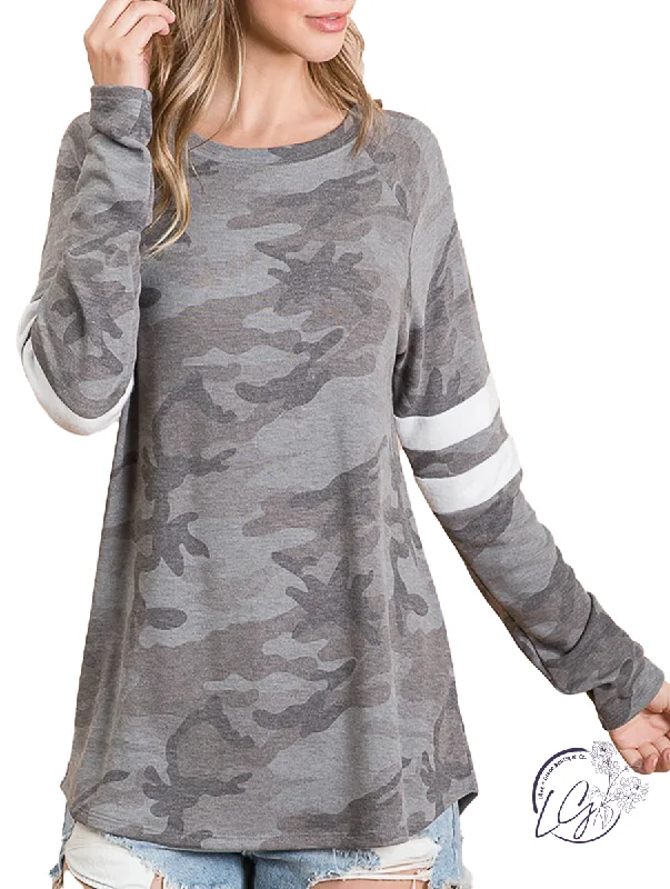 Simple Looks No Changes Camo Long Sleeve