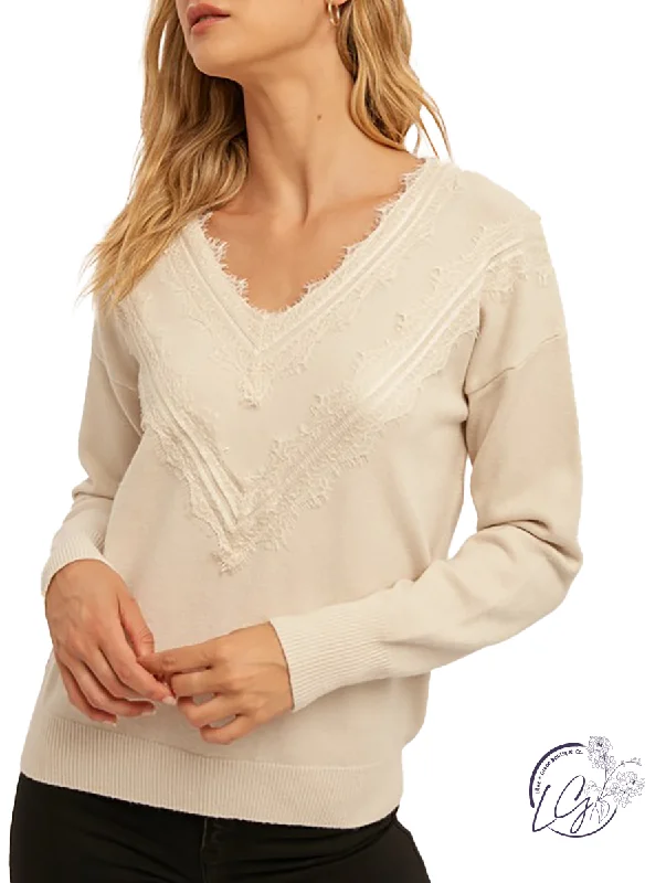 Body Design Only The Best Lace Trim Sweater