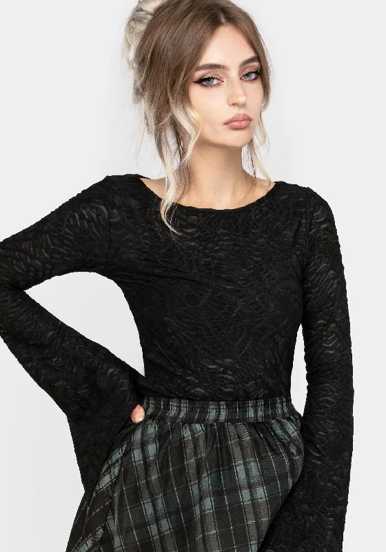 Warm Chic Outfits Reinette Flute Sleeve Top