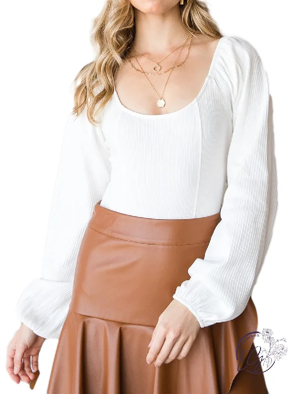 Trendy Comfort Balloon Belle Ribbed Bodysuit