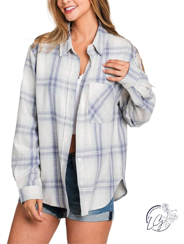 Cozy Chic Trends Sky's The Limit Plaid Shirt