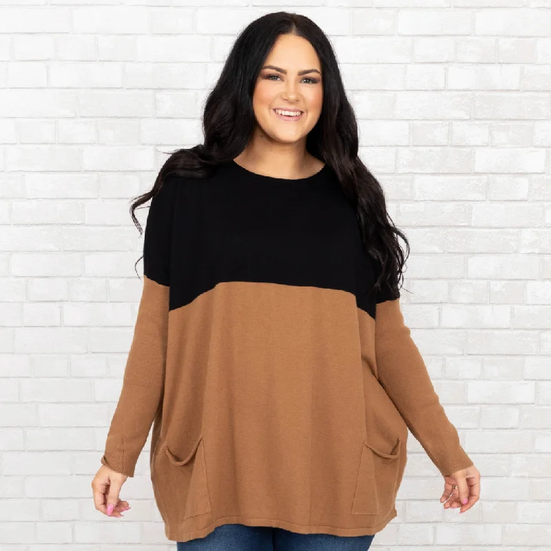 Retro Prints Smooth Talking Sweater, Black-Copper