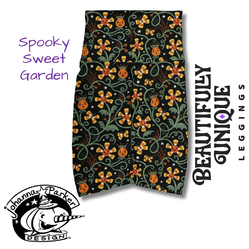 High-quality Fabrics Spooky Sweet Garden (Johanna Parker Exclusive) Pocket Biker Shorts - High-quality Handcrafted Vibrant Bike Shorts