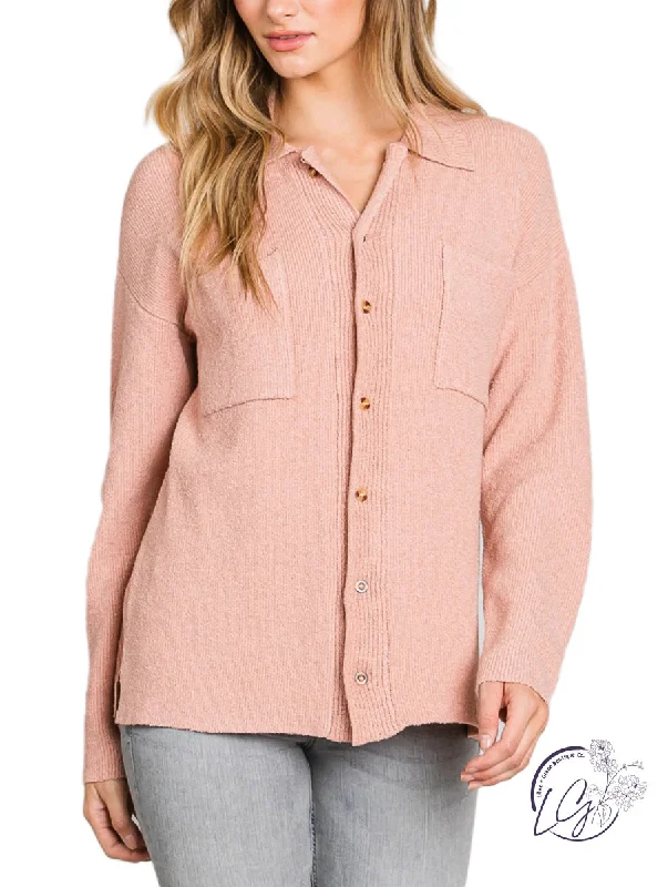 Energy Wear Buttoned Elegance Sweater