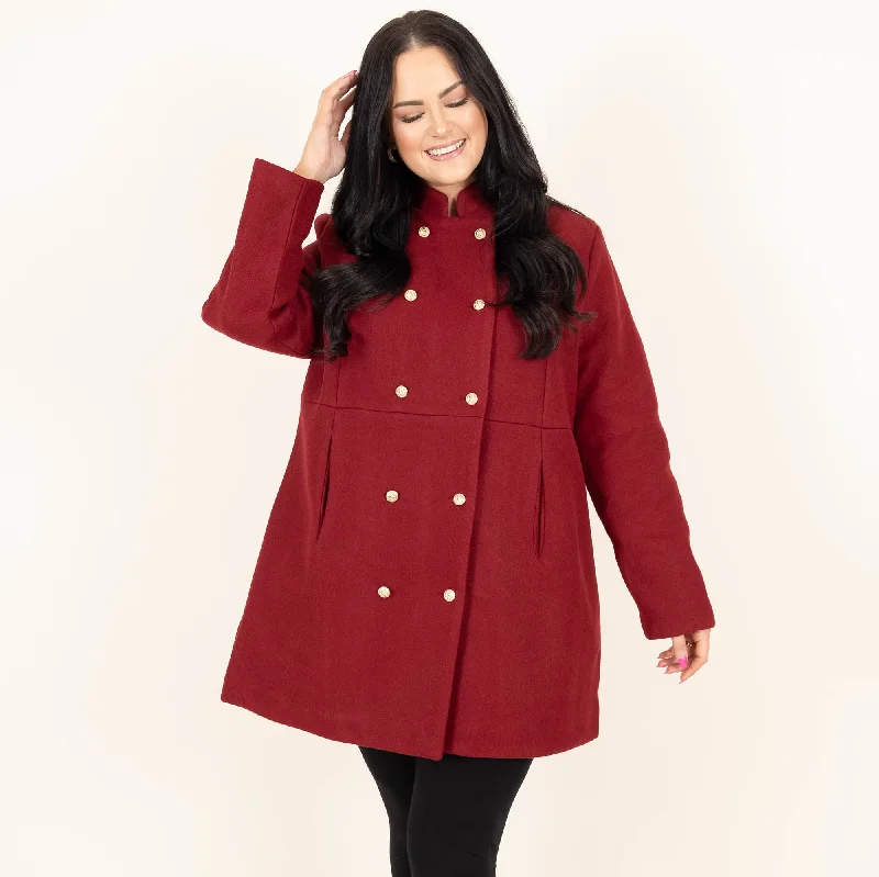 Celebrity Style The City Is Ours Coat, Wine