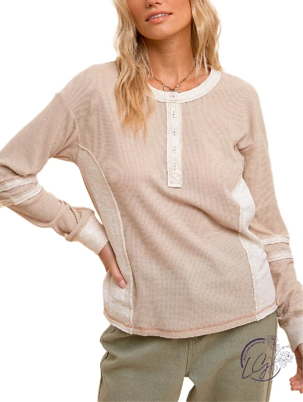 Versatile Items Up River Thermal Henley Top