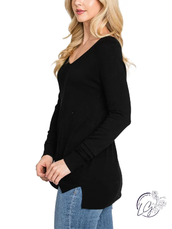 Sweet Breath Ran Out Of Time V-Neck Sweater