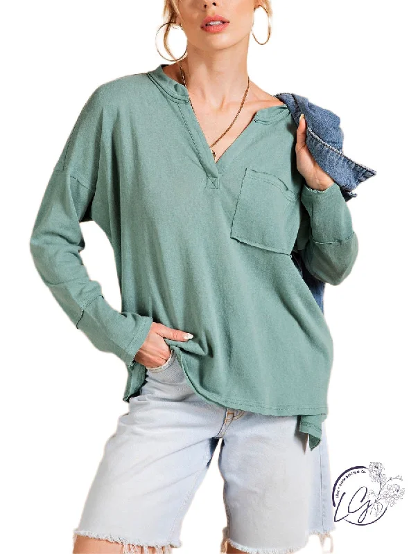 Dessert Matching Relaxed V-Neck Lounge Top