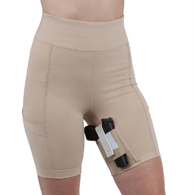 Relaxed Fit Wear Womens Concealed Carry Thigh Holster Shorts